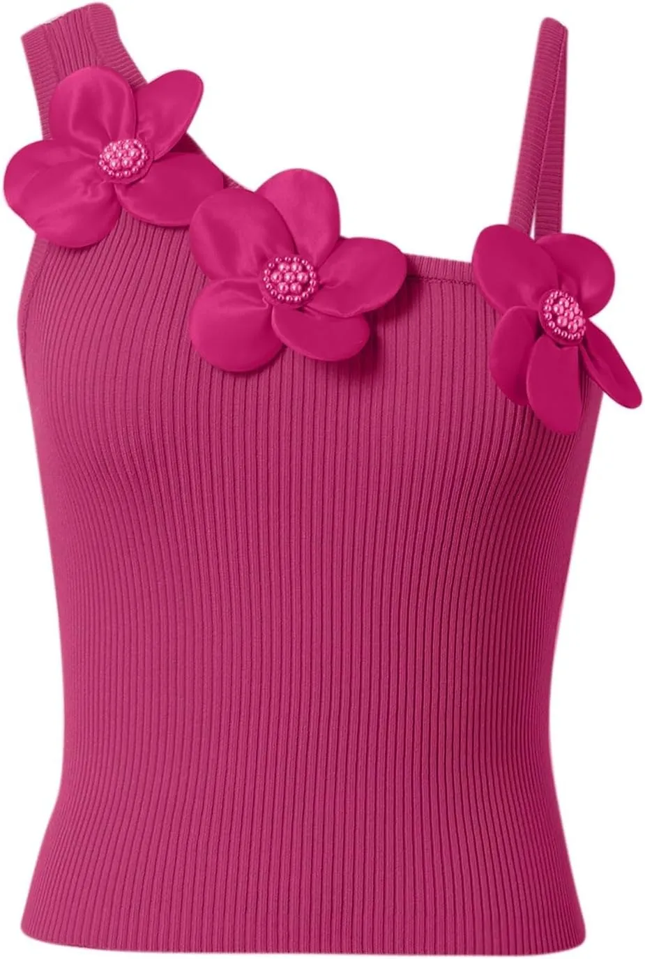Women Fashion Solid Sexy Flower Bodice Casual Sleeveless Vest Lace Cold Shoulder Top