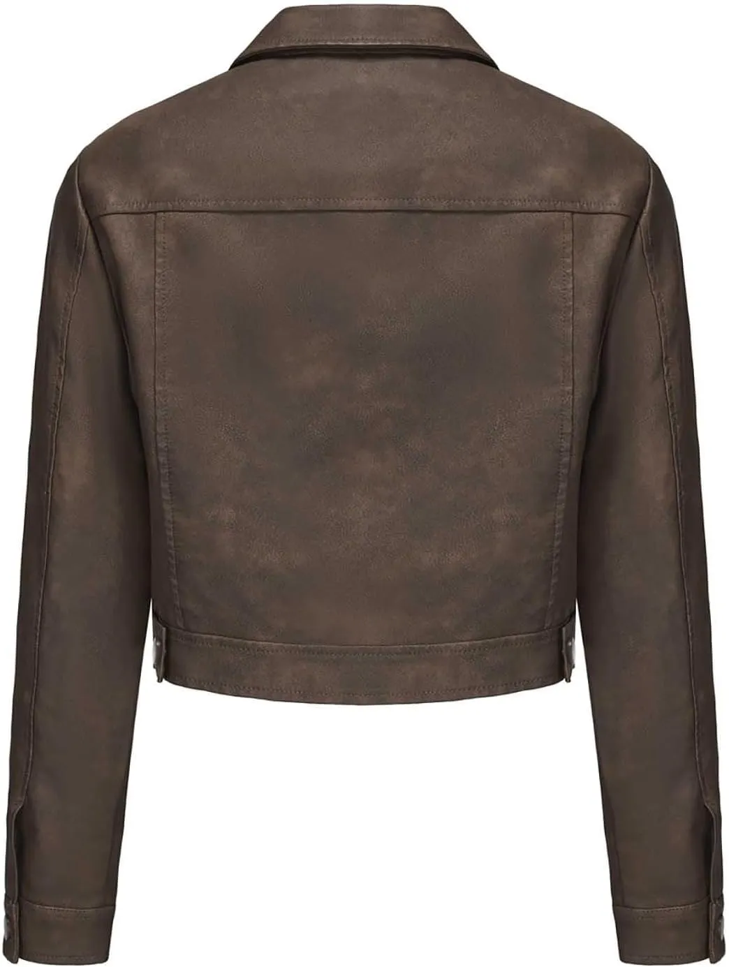 Women Faux Leather Blazer Jackets for Spring and Fall Fashion, Vegan Leather Button Down Coats, Moto Biker Jacket