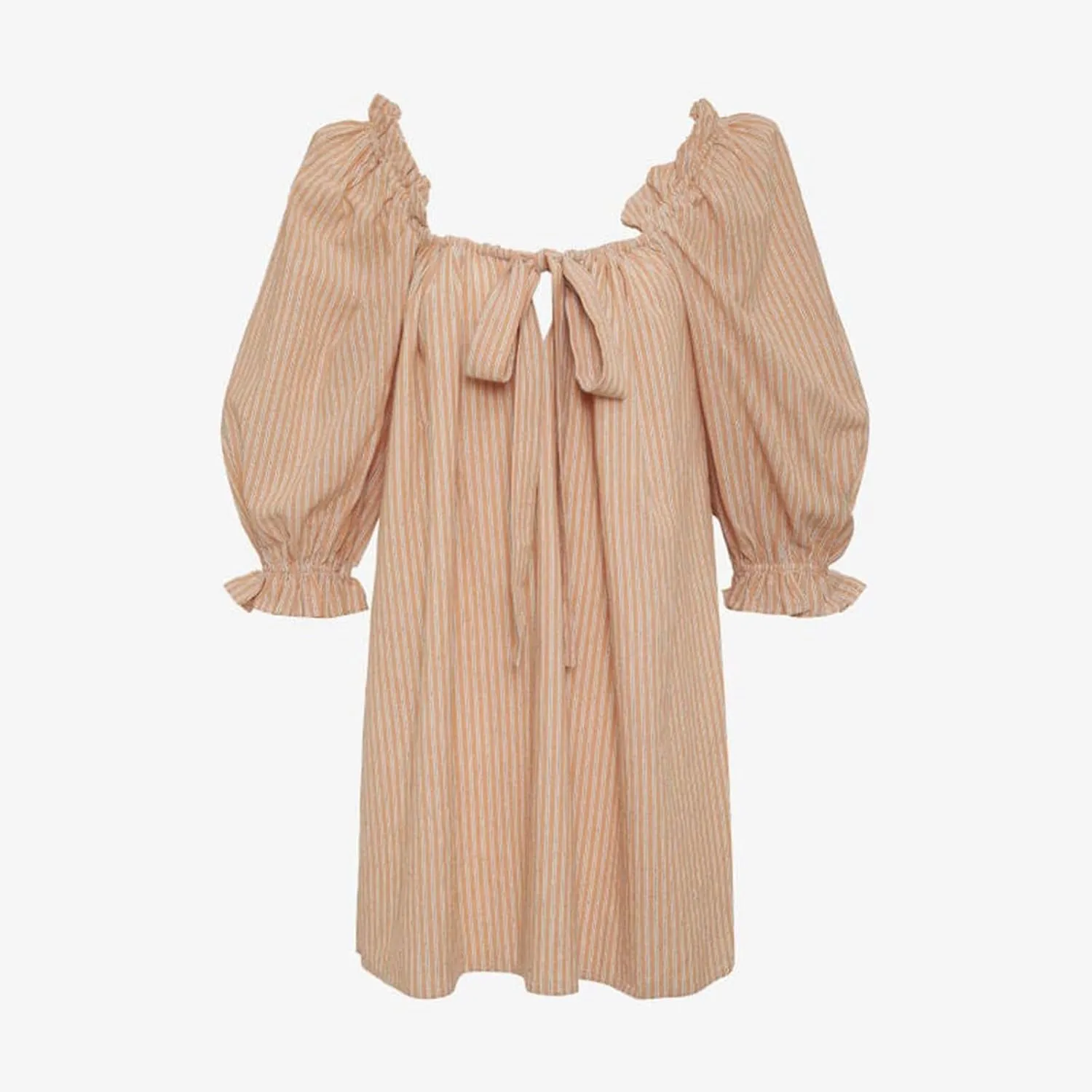 Women Square Neck Babydoll Dress Short Puff Sleeve Bow Front Mini Dress Boho Floral Print Flowy Short Sundress