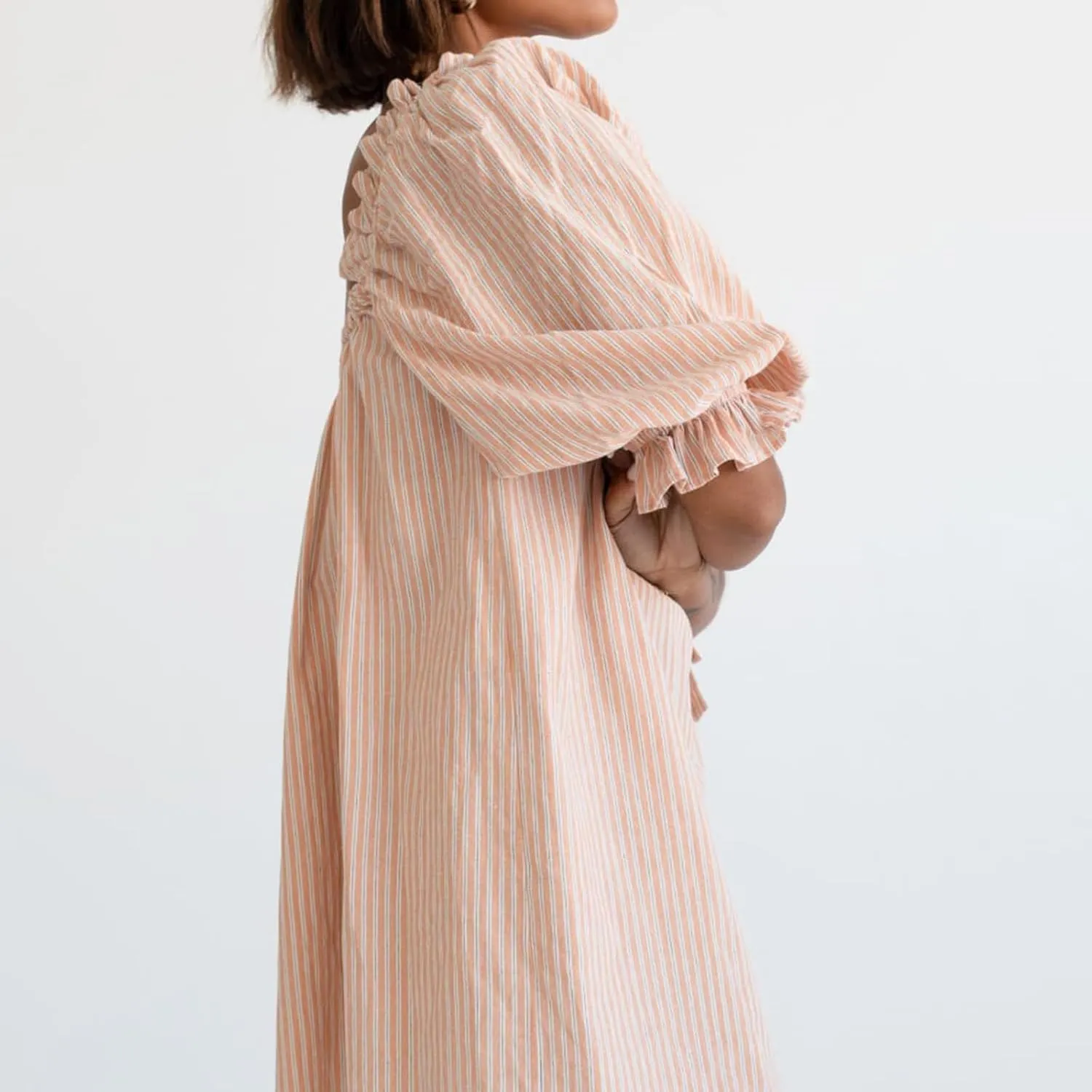 Women Square Neck Babydoll Dress Short Puff Sleeve Bow Front Mini Dress Boho Floral Print Flowy Short Sundress