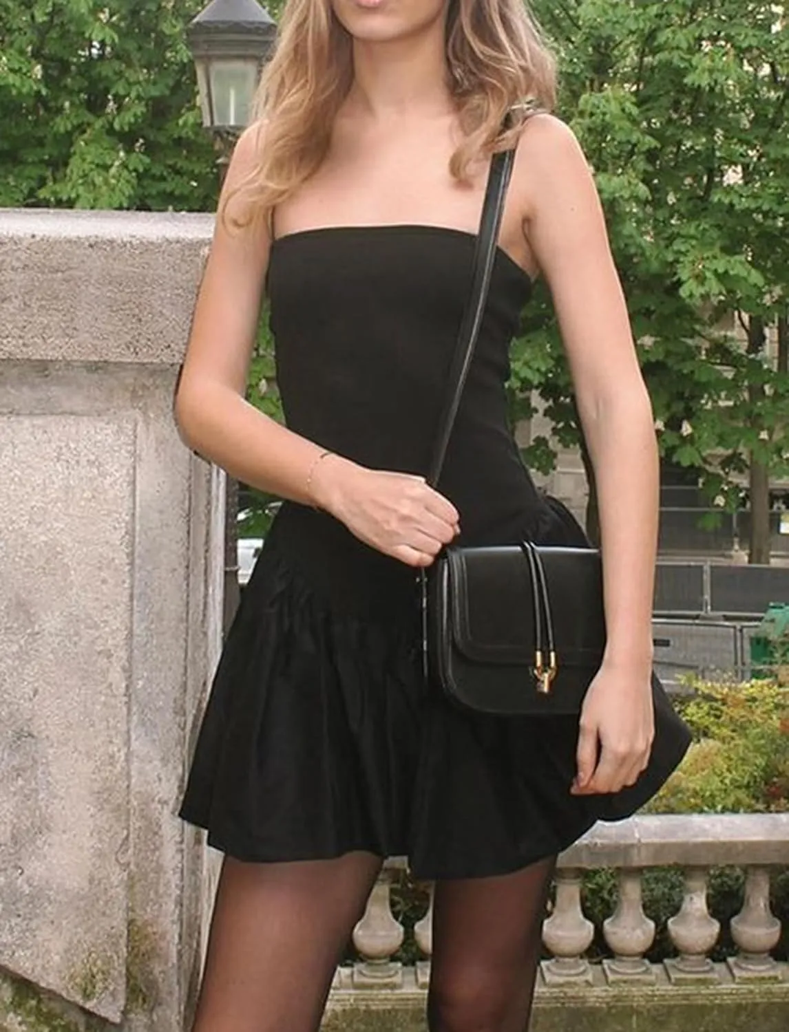 Women Summer Sleeveless Mini Dress Smocked Neck Spaghetti Strap Rib Poplin Balloon Dress Bubble Skirt Short Dress