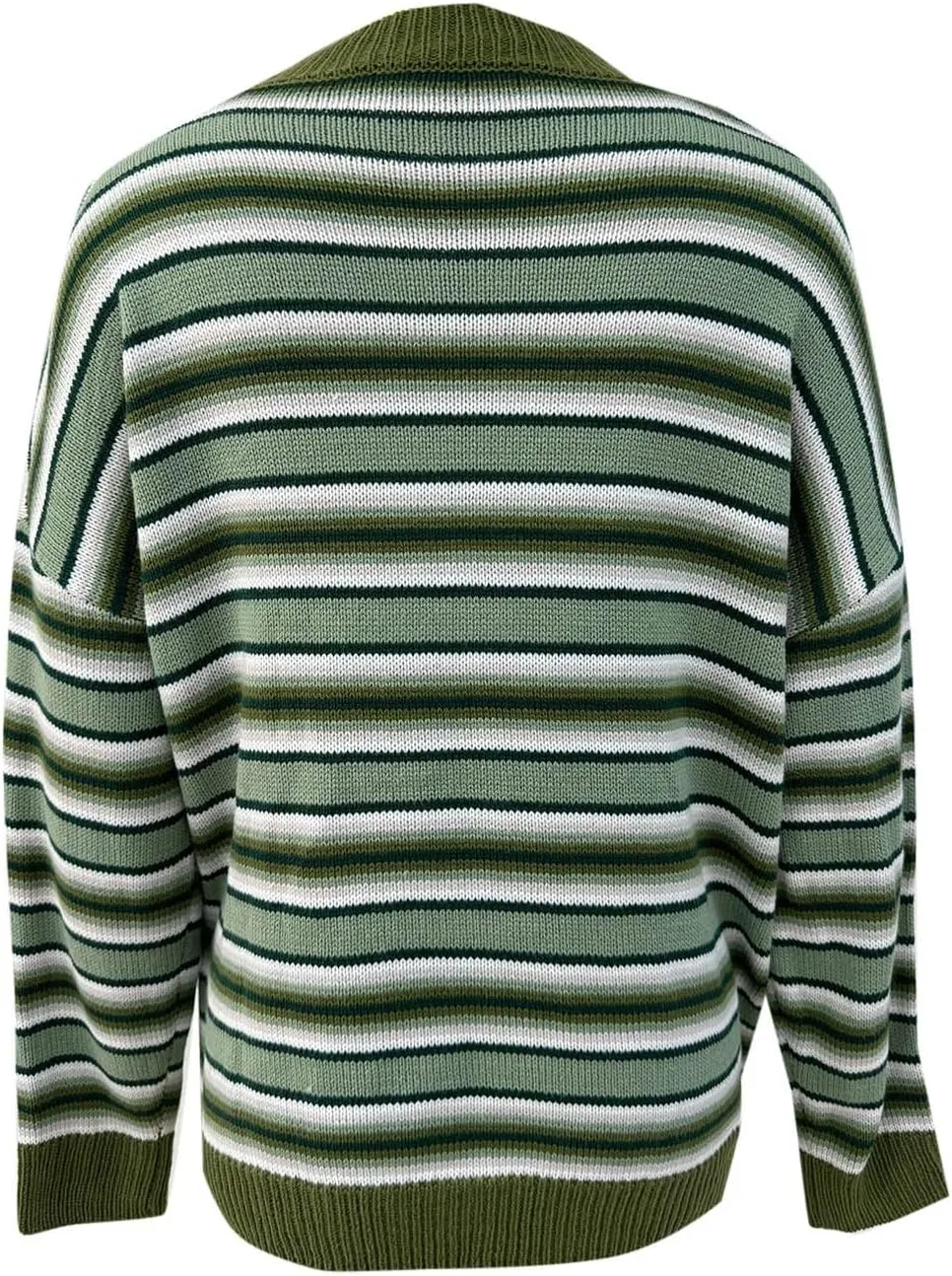 Women's 2024 Winter Pullover Sweater Casual Long Sleeve Crewneck Loose Chunky Knit Jumper Tops Striped Sweater Women