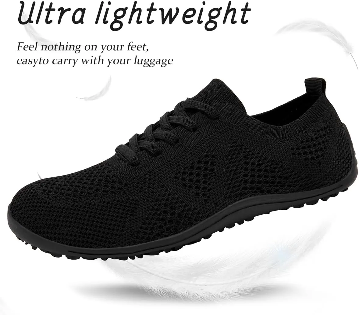 Women's Barefoot Shoes Walking Sports Zero Drop Sole Running Casual Sneakers Slip On Breathable Soft Fashion House Shoes White