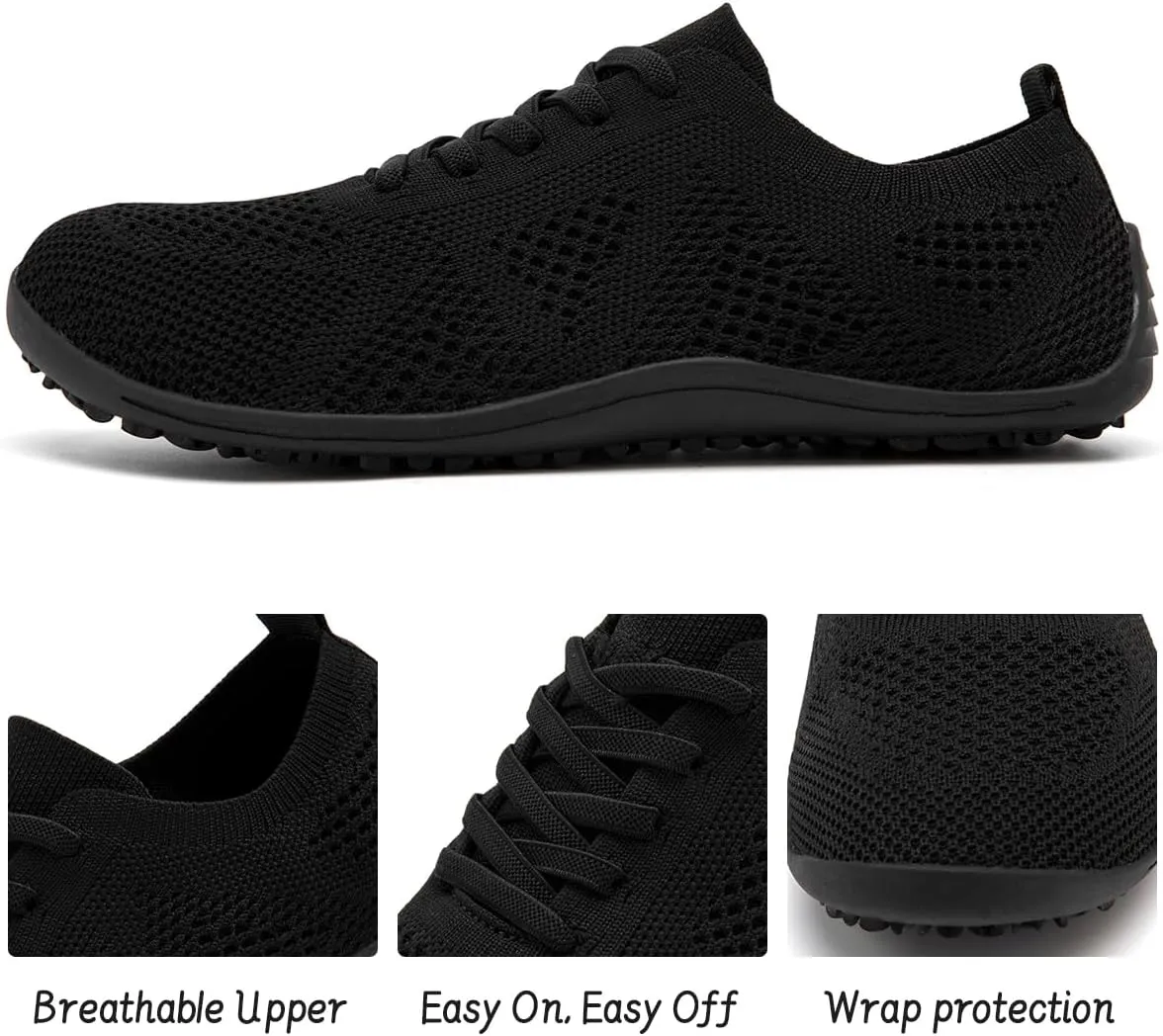Women's Barefoot Shoes Walking Sports Zero Drop Sole Running Casual Sneakers Slip On Breathable Soft Fashion House Shoes White