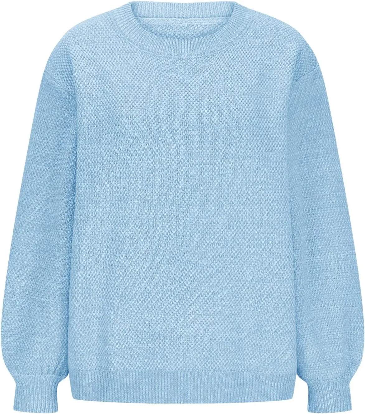 Women's Crewneck Sweaters Long Sleeve Knitted Pullover Tops Fashion Chunky Sweater Loose Fit Fall Clothes Knitwear