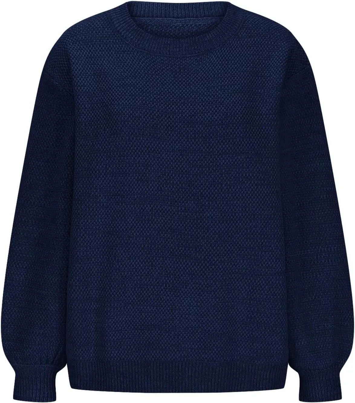 Women's Crewneck Sweaters Long Sleeve Knitted Pullover Tops Fashion Chunky Sweater Loose Fit Fall Clothes Knitwear