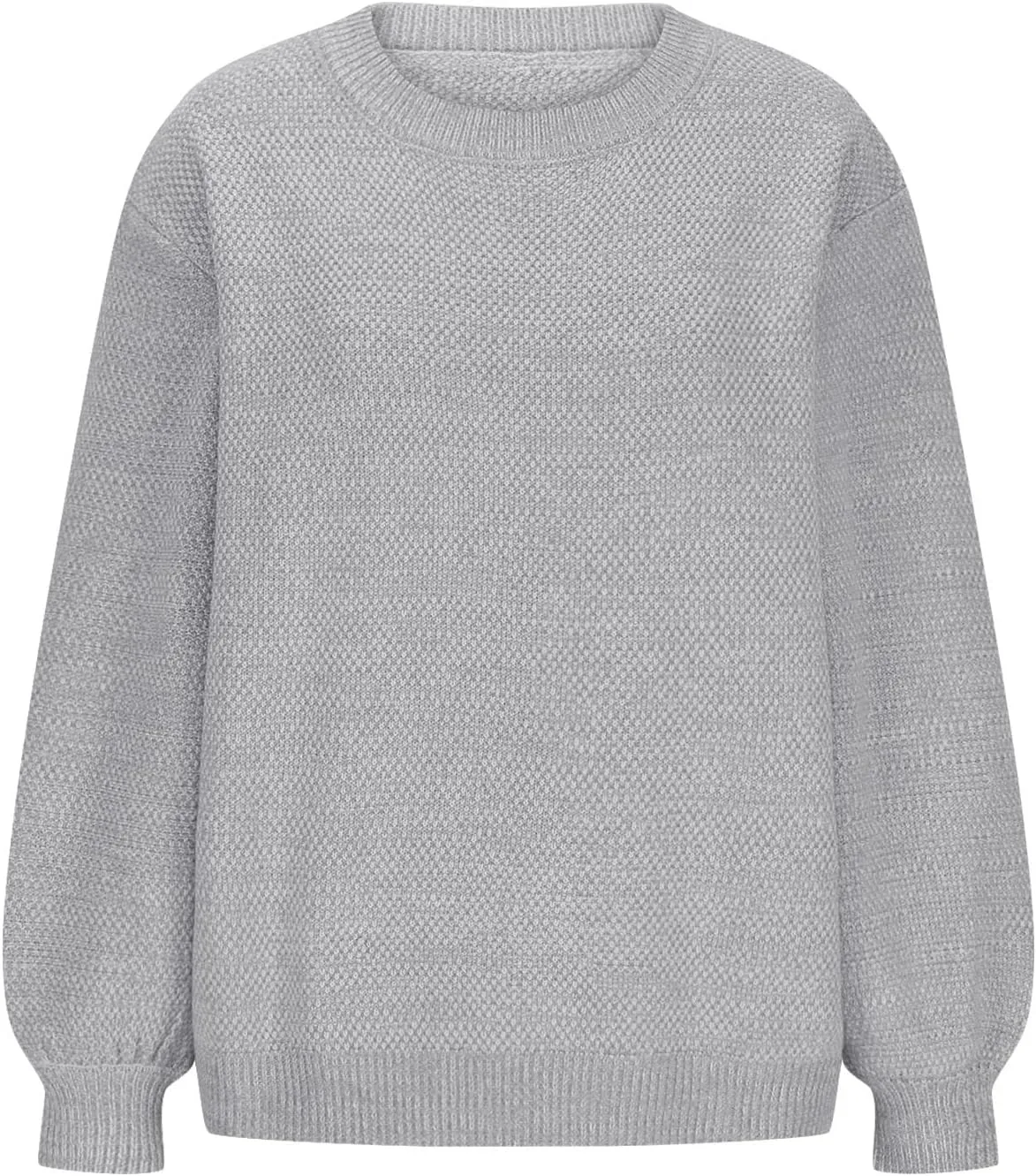 Women's Crewneck Sweaters Long Sleeve Knitted Pullover Tops Fashion Chunky Sweater Loose Fit Fall Clothes Knitwear