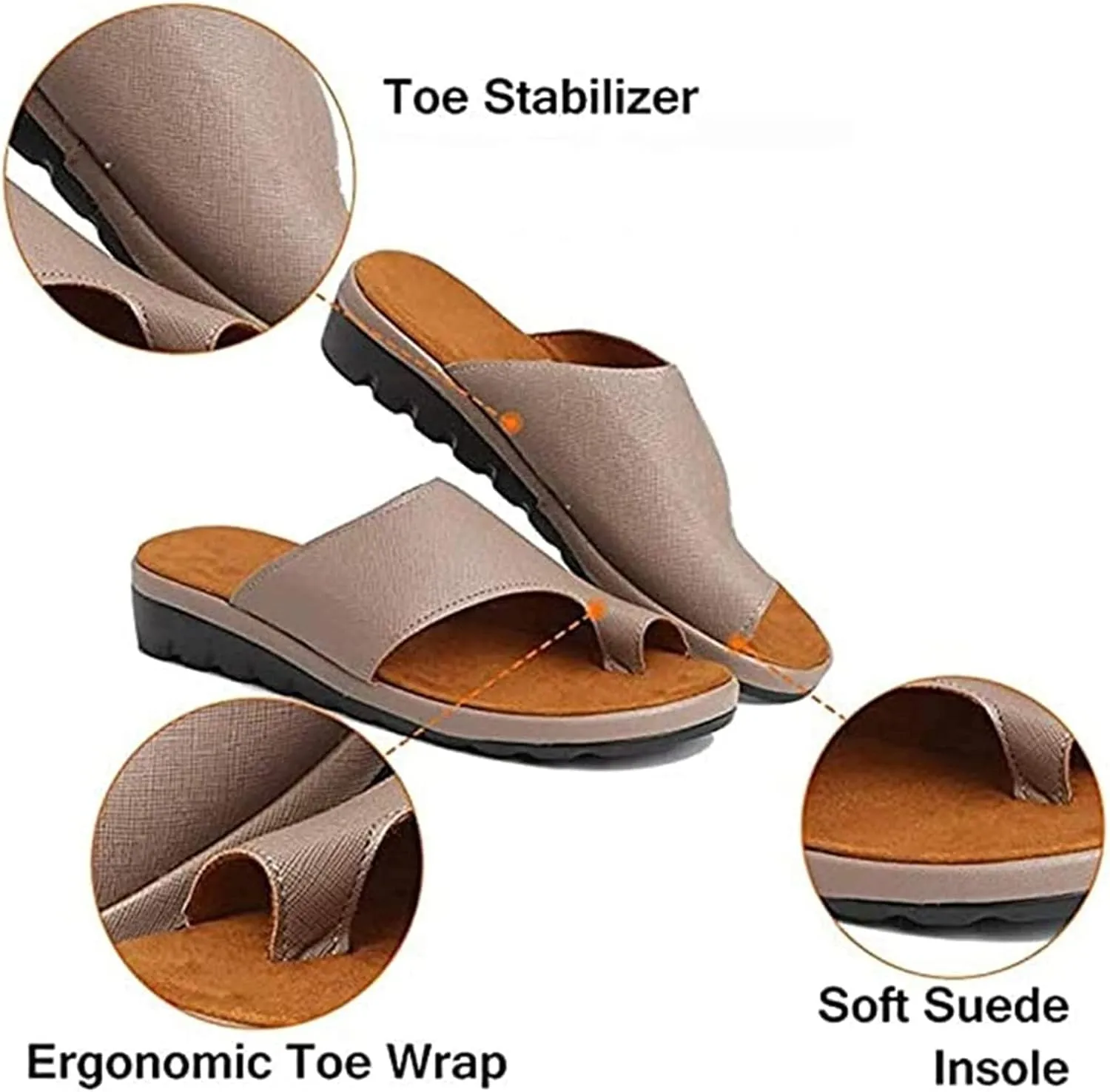 Womens Girls Sandals Summer Wedge Platform Bunion Flip Flops Gladiator Strappy Orthopedic Bohemian Casual Beach Shoes,White,EU40/US8