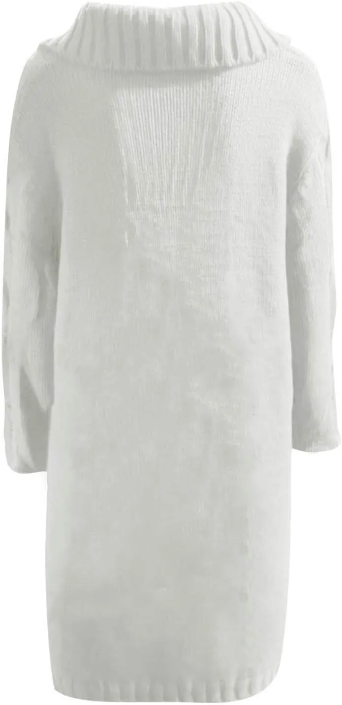 Women's Oversized Open Front Long Sleeve Cardigan Chunky Knit Sweaters Winter Open Front with Pockets Knit Sweater Tops