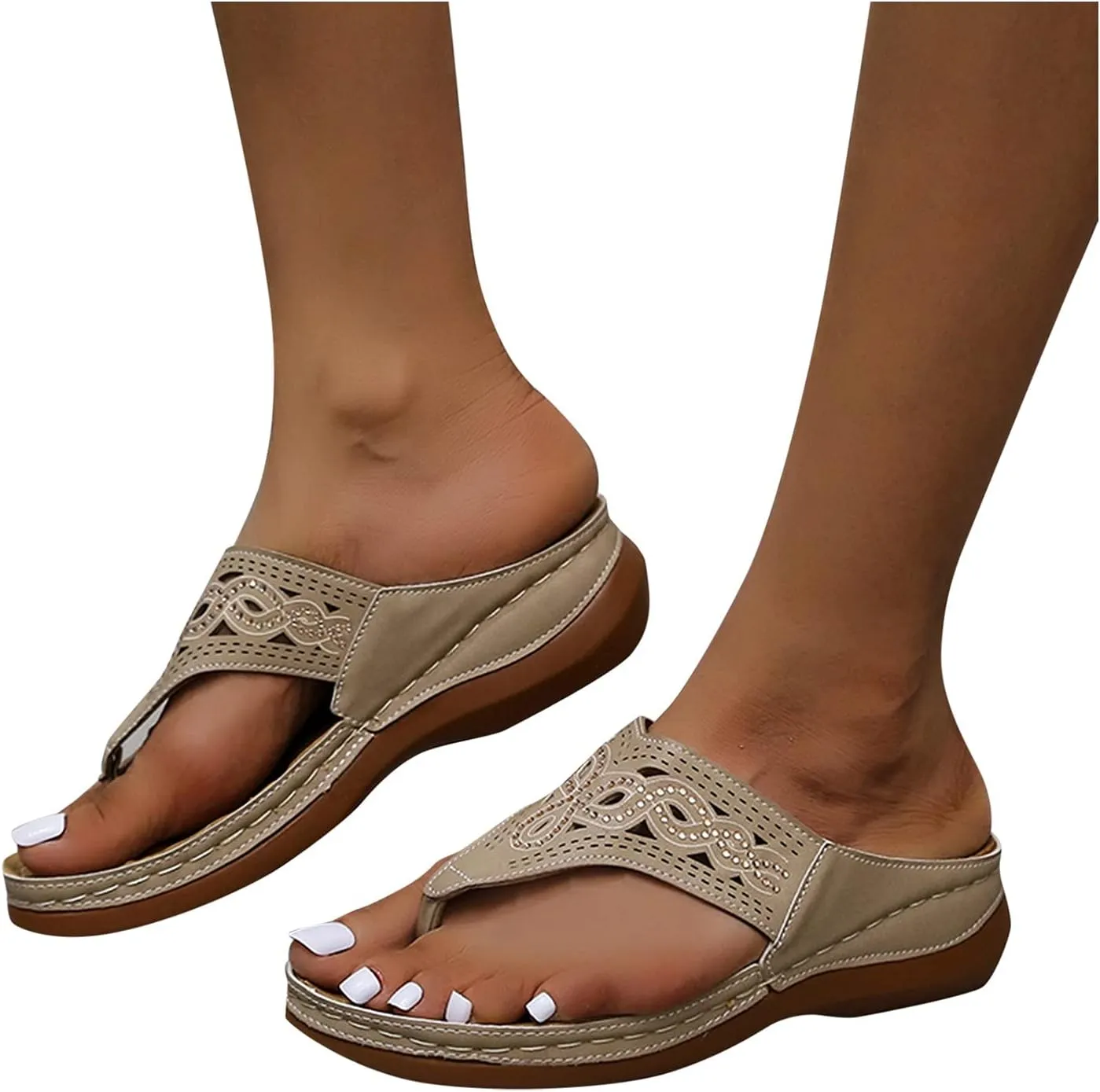 Women's Sandals, Women's Sandals Arch Support Clip Toe Orthopedic Casual Walking Orthotic Flip Flops