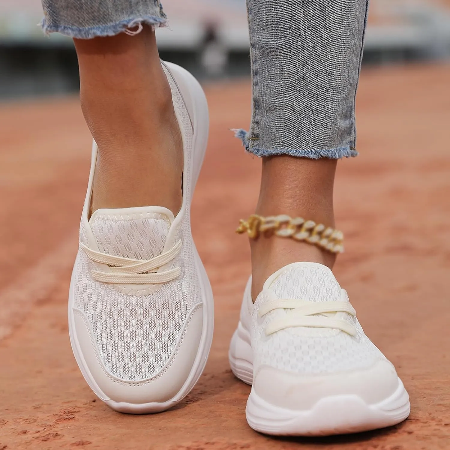 Womens Soft Sole Mesh Comfort Orthopedic Shoes with Arch Support Slip On Walking Running Comfortable Sneakers Low Top Flat Casual Lightweight Breathable Daily Wear Loafers Outdoor Activity Shoes