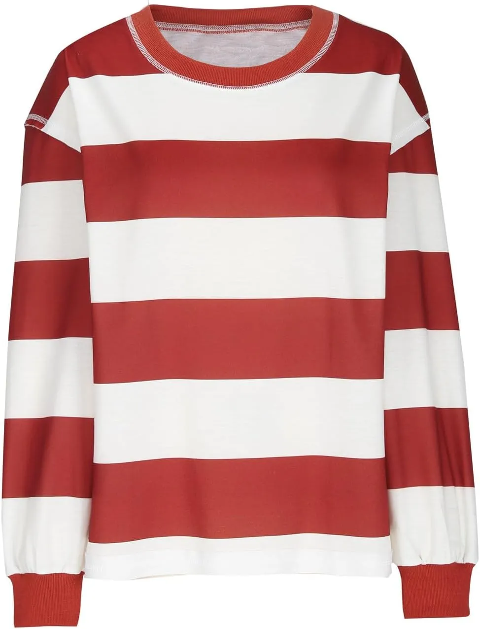 Women's Striped Sweatshirt Long Sleeve Shirts Crewneck Oversized Casual Pullover Top 2024 Fall Fashion Outfits Clothes