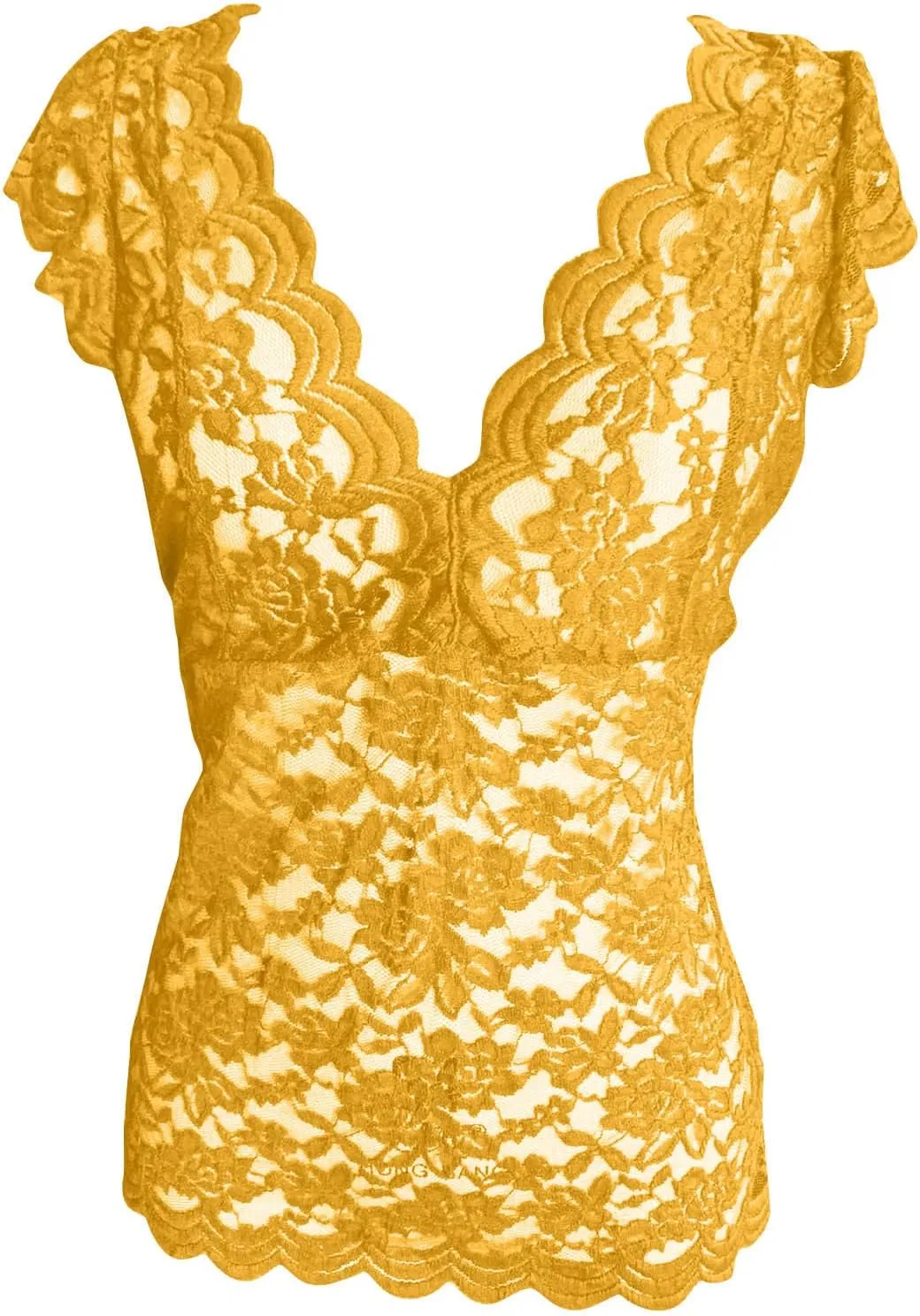 Women's Summer Push Up Tank Top 2023 Trendy Lace Trim V Neck Sleeveless Slim Sexy Tunic Tops with Support Bra