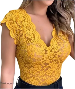 Women's Summer Push Up Tank Top 2023 Trendy Lace Trim V Neck Sleeveless Slim Sexy Tunic Tops with Support Bra