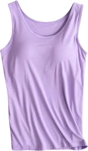 Womens Tank Tops with Built in Bra Workout Gym Padded Sports Bras Casual Summer Regular-Fit Stretch Yoga Shirts 2025