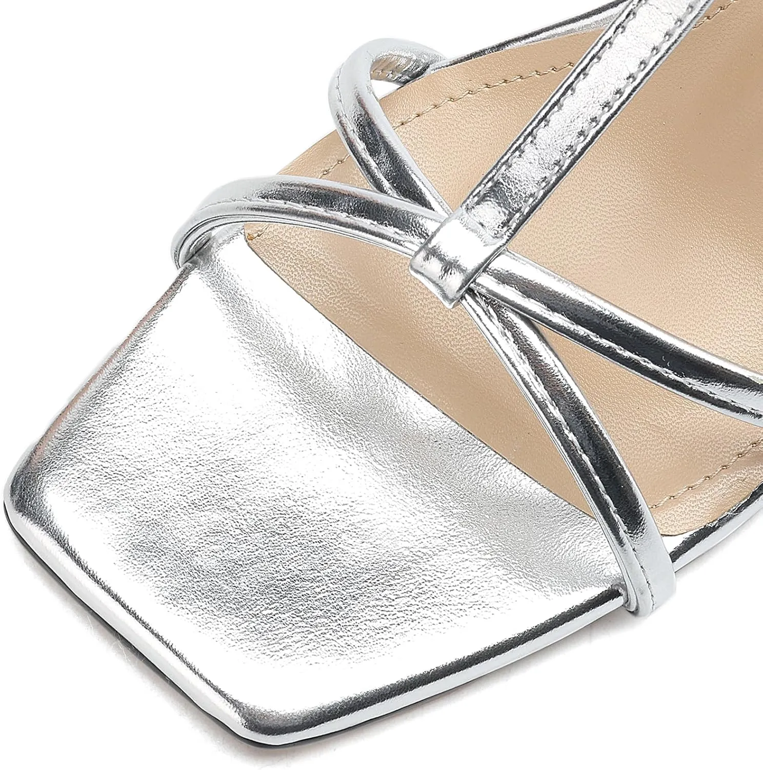 Women's Wedge Sandals Strappy Heels for Women Comfort Wedges Ankle Strap Square Open Toe Heel Evening Wedding Dress Shoes