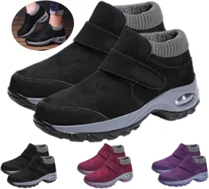Women'S Winter Warm Fur Lining Orthopedic Hiking Booties,Arch Support Sneakers,Comfortable Non-Slip Slip-On Snow Boots,Women'S Casual Comfort Walking Shoes Stylish