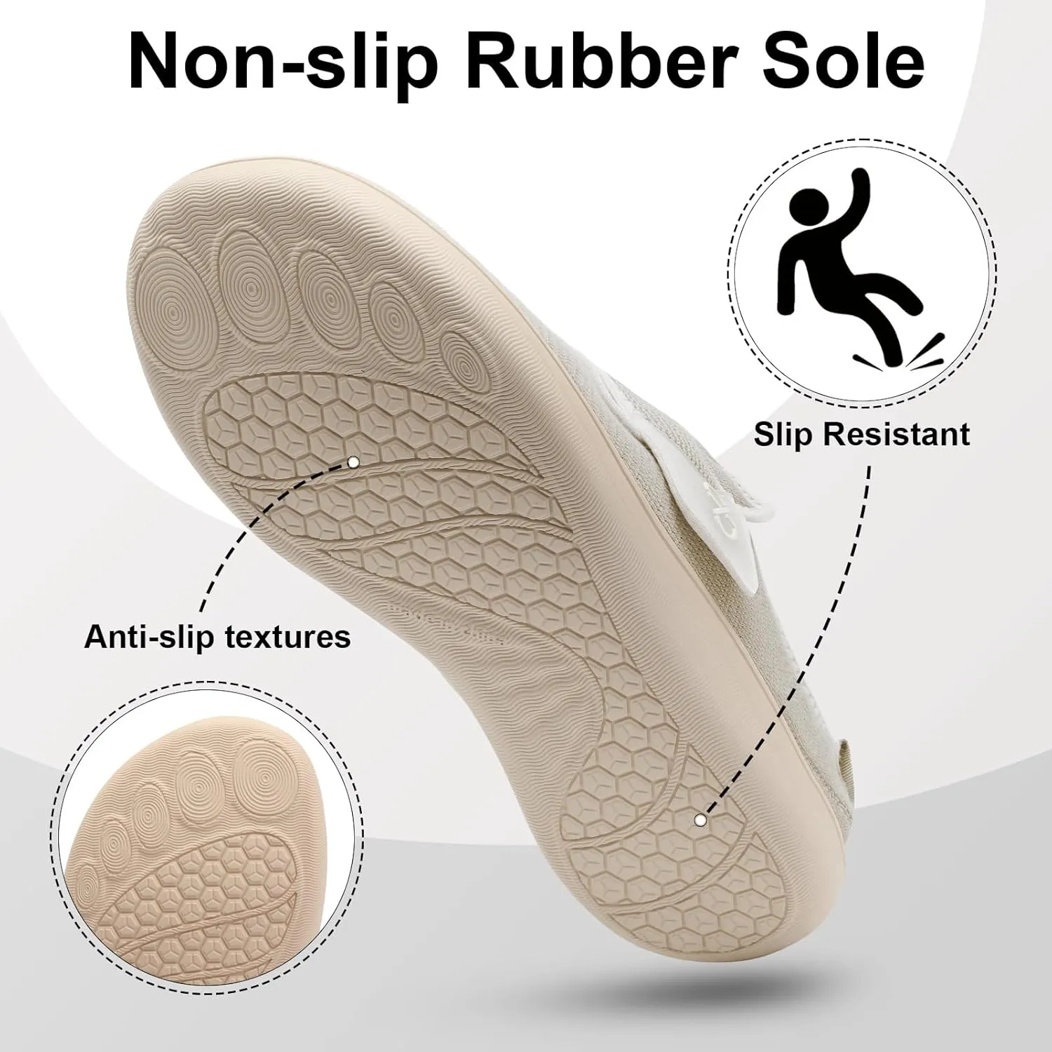 XIHALOOK Womens Slippers Wide Diabetic Shoes with Adjustable Strap for Diabetic Swollen Feet Outdoor Indoor Walking Shoes