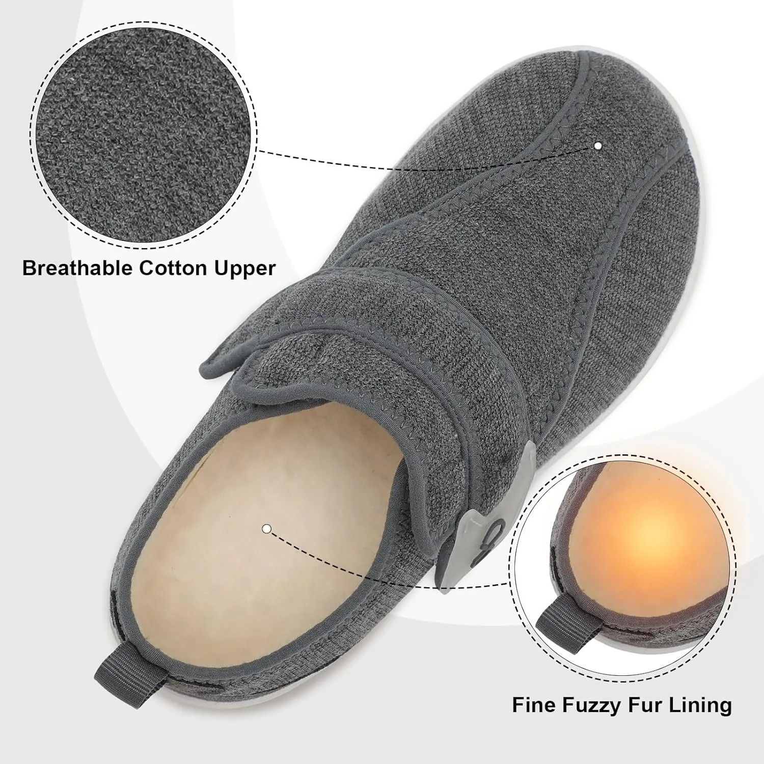 XIHALOOK Womens Slippers Wide Diabetic Shoes with Adjustable Strap for Diabetic Swollen Feet Outdoor Indoor Walking Shoes
