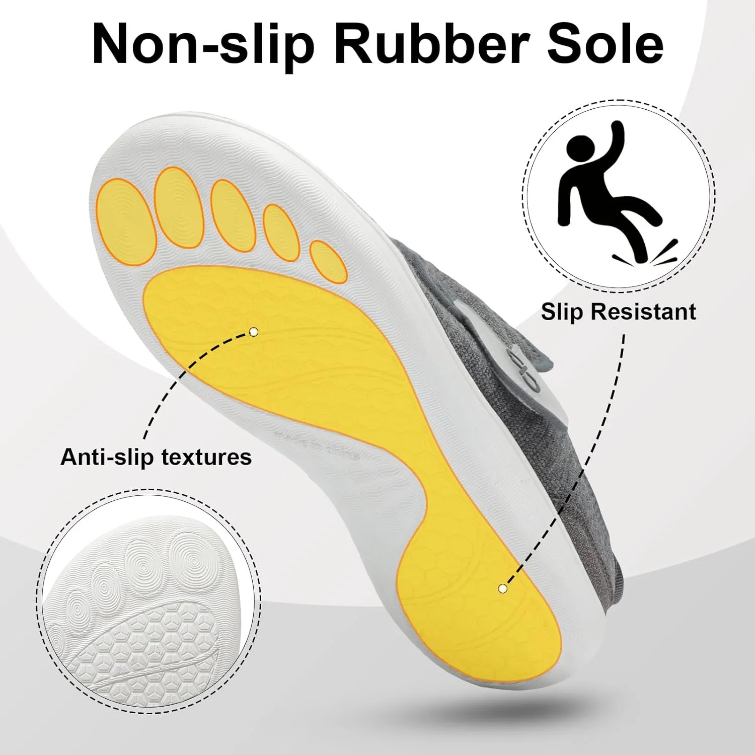 XIHALOOK Womens Slippers Wide Diabetic Shoes with Adjustable Strap for Diabetic Swollen Feet Outdoor Indoor Walking Shoes