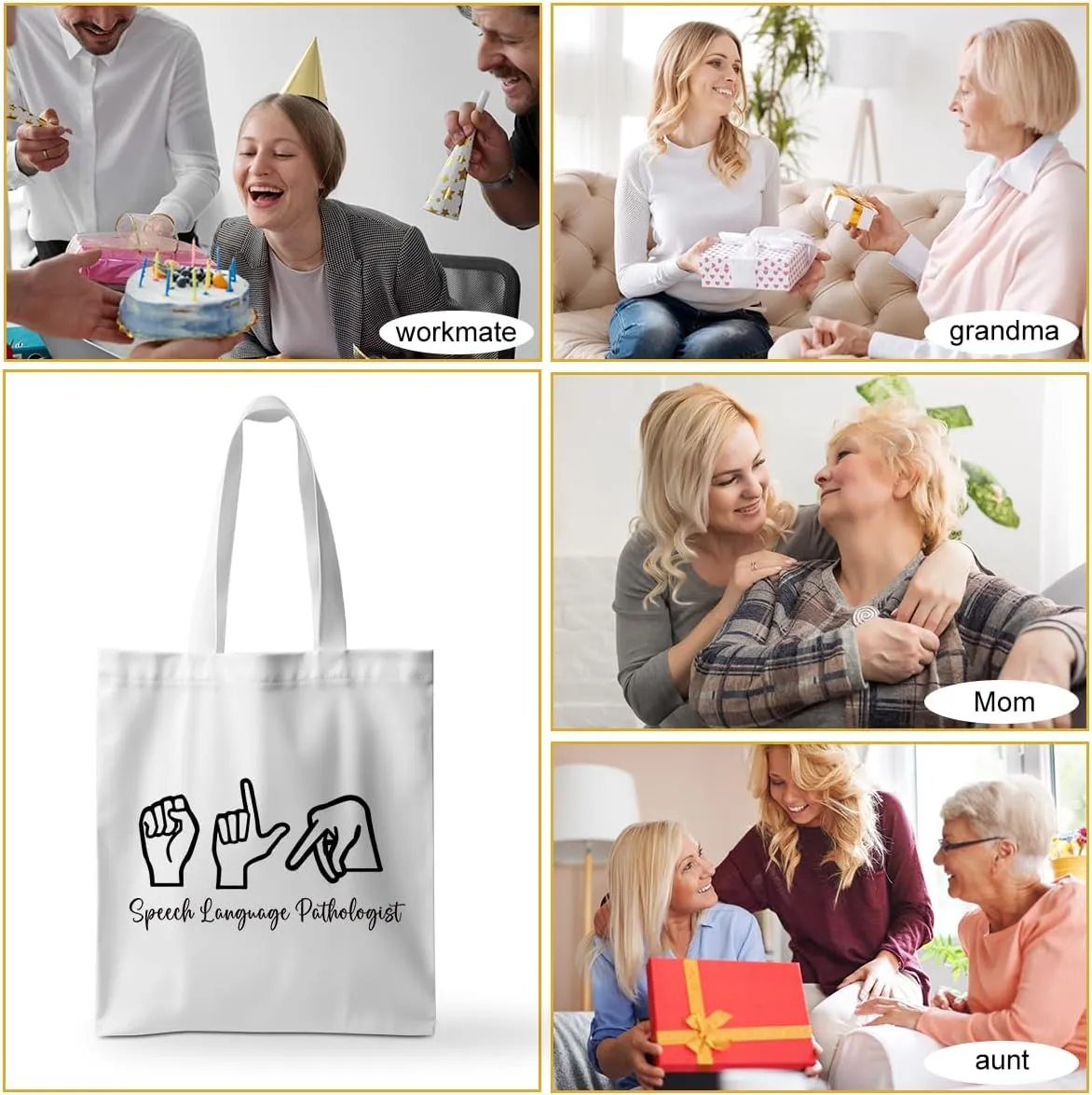 ZHAMEN Speech Therapy Tote Bag SLP Gifts for Speech Language Pathologist Women Teacher Speech Therapist Gift