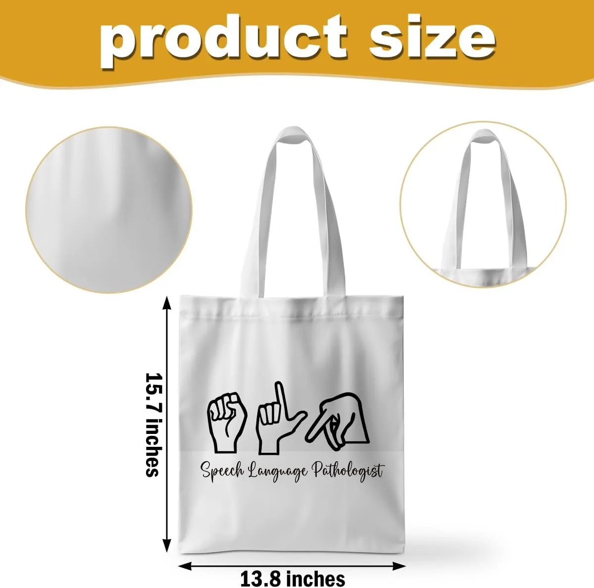 ZHAMEN Speech Therapy Tote Bag SLP Gifts for Speech Language Pathologist Women Teacher Speech Therapist Gift